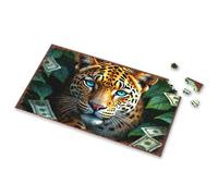 Jigsaw Puzzles 1000 Pieces Jaguar In The Jungle: A Vibrant Portrait With Dollar Bills Picture Puzzle Puzzle 500 Pieces Kids Toys For Girls(300PCS)