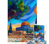 Jigsaw Puzzles 1000 Pieces Jerusalem Palestine Poster Fun Games Staycation Kill Time Home Decoration Toys Improving Love between Couples (52X38cm)