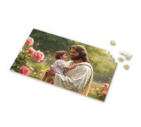 Jigsaw Puzzles 1000 Pieces Jesus Holding A Child With Roses In The Background. Picture Puzzle Gift For 4 Year Old Boy Puzzles For Kids Ages 4-6(300PCS)