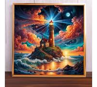 Jigsaw Puzzles 1000 Pieces, Jigsaws Shining Lighthouse 1000 Piece jigsaw puzzles for Adults, Challenge High Difficulty Family Puzzle Game 65x65cm/26x26inch