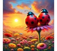 Jigsaw Puzzles 1000 Pieces, Jigsaws Wildflower Ladybug 1000 Piece jigsaw puzzles for Adults, Challenge High Difficulty Family Puzzle Game 65x65cm/26x26inch