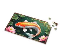 Jigsaw Puzzles 1000 Pieces Koi Fish Swimming Among Lotus Flowers In A Serene Pond Picture Puzzle Puzzle 300 Piece Puzzles(500PCS)