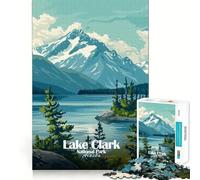 Jigsaw Puzzles 1000 Pieces Lake Clark National Park, Alaska Flawless Fit Art Creative Skill Toy Rest Time Play Christmas Art Display (38x26cm)