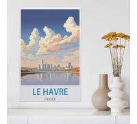 Jigsaw Puzzles 1000 Pieces，Le Havre France Vintage Travel Poster，paper Children Games Educational Toys（38x26cm）-E85