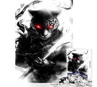 Jigsaw Puzzles 1000 Pieces Leopard Samurai Warrior Animal Home Decoration Toys Great Gift for Games Hands-on Game Wishlist with Santa Claus Size 38x26cm