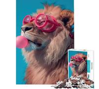 Jigsaw Puzzles 1000 Pieces Lion Bubblegum Addictive Toys to Cultivate Patience Fun Games Perfect Decoration Gifts Birthday (Size 38x26cm)