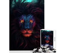 Jigsaw Puzzles 1000 Pieces Lion Mysterious Puzzle For Teenagers Precision Cutting for Birthday, Chrismas Deal As Gifts for The Whole Family (38x26cm)