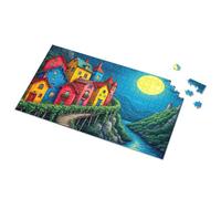 Jigsaw Puzzles 1000 Pieces Magical Night Village By The River Picture Puzzle 3 Year Old Girl Gifts Jigsaw Puzzles 1000 Pieces(300PCS)