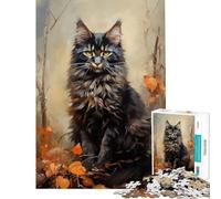 Jigsaw Puzzles 1000 Pieces Maine Coon Cat Family Games for Educational Game Challenge Toy Gifts For Birthdays Analysis And Logic (Size 38x52cm)