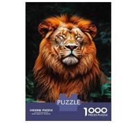 Jigsaw Puzzles 1000 Pieces Majestic Lion Portrait in Natural Setting Puzzles for Adults Relaxing Games Difficult Challenge Fun at Home Activities, 52x38cm/1000pcs