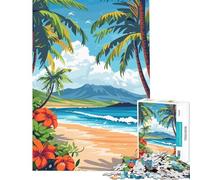 Jigsaw Puzzles 1000 Pieces Maui Island Hawaii Difficult And Challenge For Family Fun Toy Wall Decor for And from 14 Years And over (50X75cm)