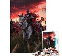 Jigsaw Puzzles 1000 Pieces Medieval Knights Charge Family Games for Educational Game Challenge Toy Gifts For Birthdays Analysis And Logic (Size 38x26cm)