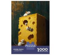 Jigsaw Puzzles 1000 Pieces Mice And Cheese Adult Jigsaw Puzzle Brain Teaser Game Analysis And Logic Christmas Birthday Gifts 38x26cm/1000pcs
