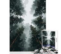 Jigsaw Puzzles 1000 Pieces Misty Forest Canopy View Jigsaw Puzzles for Teenagers Staycation Kill Time Every Piece Is Unique - Brainteaser Family Games (38x52cm)