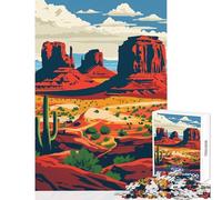 Jigsaw Puzzles 1000 Pieces Monument Valley Landscape Puzzle For Teenagers Precision Cutting for Birthday, Chrismas Deal As Gifts for The Whole Family (50x75cm)
