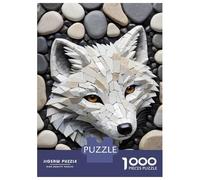 Jigsaw Puzzles 1000 Pieces Mosaic Wolf Head on Stone Background Jigsaws for Adults Hands-on Game Stress Reliever Unique Birthday And Xmas Gifts 38x26cm/1000pcs