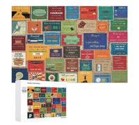 Jigsaw Puzzles 1000 Pieces Motivational 40 Inspirational Quotes Educational Fun Family Games Toys Gifts for Home Kitchen Decor Family Colorful Puzzle