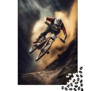 Jigsaw Puzzles 1000 Pieces Mountain Biking Action Puzzles 52x38cm/1000pcs Toy for Adults And Kids Stress Reliever Educational Games DIY Cardboard