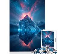 Jigsaw Puzzles 1000 Pieces Mountain Reflection with Cosmic Sky Home Decoration Toys Great Gift for Games Hands-on Game Wishlist with Santa Claus Size 50x75cm