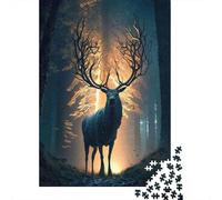 Jigsaw Puzzles 1000 Pieces Mystical Deer Forest Puzzles 70x50cm/1000pcs Gift For Kids Challenging Creative Educational Games DIY Cardboard