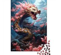 Jigsaw Puzzles 1000 Pieces Mythical Dragon Amid Blossoms Jigsaw 70x50cm/1000pcs Toy for Adults And Kids Stress Reliever Family Game DIY Cardboard