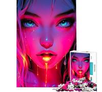 Jigsaw Puzzles 1000 Pieces Neon Drip Art Family Game Brain Intelligence Challenge Addictive Toys Great Gifts for Games Birthday Present (Size 38x26cm)