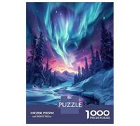 Jigsaw Puzzles 1000 Pieces Neon Northern Lights Puzzles for Adults Relaxing Games Difficult Challenge Fun at Home Activities, 70x50cm/1000pcs