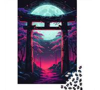 Jigsaw Puzzles 1000 Pieces Neon Torii Gate Jigsaw 38x26cm/1000pcs Toy for Adults And Kids Challenging Creative Educational Games DIY Cardboard