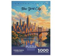 Jigsaw Puzzles 1000 Pieces New York City Skyline at Sunset Adult Jigsaw Puzzle Toy Wall Decor Birthday Present Unique Birthday And Xmas Gifts 38x26cm/1000pcs