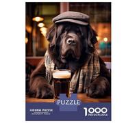 Jigsaw Puzzles 1000 Pieces Newfoundland in The Pub Puzzles for Adults Hands-on Game Staycation Kill Time Christmas Birthday Gifts 52x38cm/1000pcs