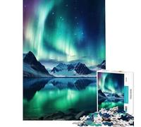 Jigsaw Puzzles 1000 Pieces Northern Lights Mountains Family Games for Educational Game Challenge Toy Gifts For Birthdays Analysis And Logic (Size 38x26cm)