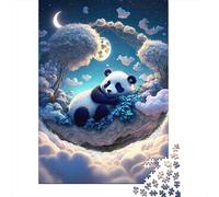 Jigsaw Puzzles 1000 Pieces Panda Sleeping Moon Jigsaw 38x26cm/1000pcs Toy for Adults And Kids Stress Reliever Family Game DIY Cardboard