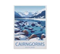 Jigsaw Puzzles 1000 Pieces paper Assembling Picture，Cairngorms Vintage Travel Poster,Scotland，Adults Games Educational Toys（50x70cm）-BF39
