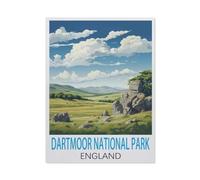 Jigsaw Puzzles 1000 Pieces Paper Assembling Picture，Dartmoor National Park England Vintage Travel Posters，Adults Games Educational Toys（50x70cm）-I67