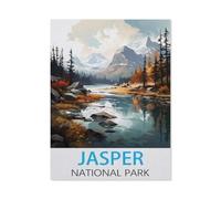 Jigsaw Puzzles 1000 Pieces Paper Assembling Picture，Jasper National Park Vintage Travel Posters，Adults Games Educational Toys（38x26cm）-J27