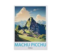 Jigsaw Puzzles 1000 Pieces paper Assembling Picture，Machu Picchu Peru Vintage Travel Poster，Adults Games Educational Toys（38x26cm）-AV99