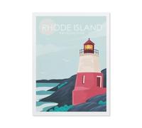 Jigsaw Puzzles 1000 Pieces Paper Assembling Picture,Rhode Island Lighthouse Vintage Travel Poster,Adults Games Educational Toys 38x52cm-BK1