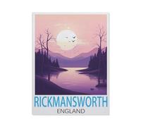 Jigsaw Puzzles 1000 Pieces Paper Assembling Picture，Rickmansworth England Vintage Travel Poster，Adults Games Educational Toys（50x70cm）-K47