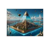Jigsaw Puzzles 1000 Pieces Paper Assembling Picture，Steampunk - district in a glass pyramid，Adults Games Educational Toys（38x26cm）-AH97
