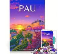 Jigsaw Puzzles 1000 Pieces Pau Coucher De Soleil, Brain Teaser Game, Difficult Challenge, Deal As Gifts for The Whole Family 38x26cm