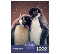 Jigsaw Puzzles 1000 Pieces Penguin Cuddle Animal Adult Jigsaw Puzzle Brain Teaser Game Analysis And Logic Christmas Birthday Gifts 70x50cm/1000pcs