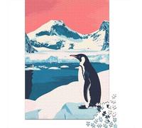 Jigsaw Puzzles 1000 Pieces Penguin on Ice Mountain Jigsaw 38x26cm/1000pcs Gift For Kids Stress Reliever Family Game DIY Cardboard