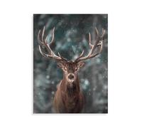 Jigsaw Puzzles 1000 Pieces Personalized Paper Puzzle，The deer against a wintry backdrop - animal，Adults from Photos Picture Puzzle for Family Wedding Christmas Birthday Gifts（50x70cm）-AP7