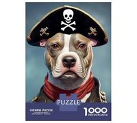 Jigsaw Puzzles 1000 Pieces Pirate Pit Bull Adult Jigsaw Puzzle Brain Teaser Game Analysis And Logic Christmas Birthday Gifts 38x26cm/1000pcs