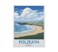 Jigsaw Puzzles 1000 Pieces，Polzeath Cornwall Vintage Travel Poster，Wood Children Games Educational Toys（75x50cm）-CS60