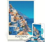 Jigsaw Puzzles 1000 Pieces Positano Amalfi Coast, Brain Teaser Game, Difficult Challenge, Deal As Gifts for The Whole Family 38x52cm
