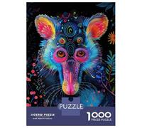 Jigsaw Puzzles 1000 Pieces Psychedelic Neon Mandrill Animal Portrait Jigsaws for Adults Hands-on Game Stress Reliever Unique Birthday And Xmas Gifts 70x50cm/1000pcs
