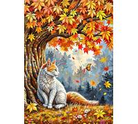 Jigsaw Puzzles 1000 pieces,Puzzles for Adults,Challenging Educational Family Activity Games Home Decoration Puzzle Autumn Tree Cat,29.5 x 19.7 Inch