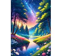 Jigsaw Puzzles 1000 pieces,Puzzles for Adults,Challenging Educational Family Activity Games Home Decoration Puzzle Sunset Grove River,29.5 x 19.7 Inch
