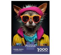Jigsaw Puzzles 1000 Pieces Quirky Dressed Chihuahua Adult Jigsaw Puzzle Brain Teaser Game Analysis And Logic Christmas Birthday Gifts 70x50cm/1000pcs